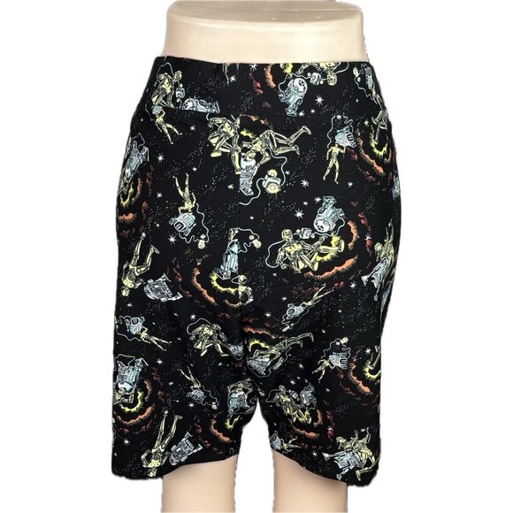 Star Wars +4 Black Driods & Robot Print Stretch Waistband Cotton Bike Shorts - Picture 4 of 6